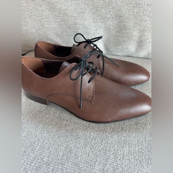 BP Nordstrom Oxford Lace Up Classic Leather Brown Dress Shoes Men’s Size 9 M NEW main image 5